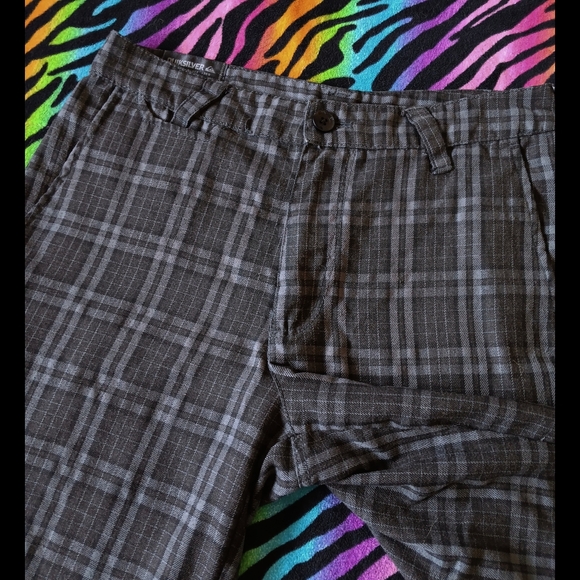 🖤 Quiksilver Mens Shorts Plaid Dark Gray 29 Small Summer - Picture 4 of 14